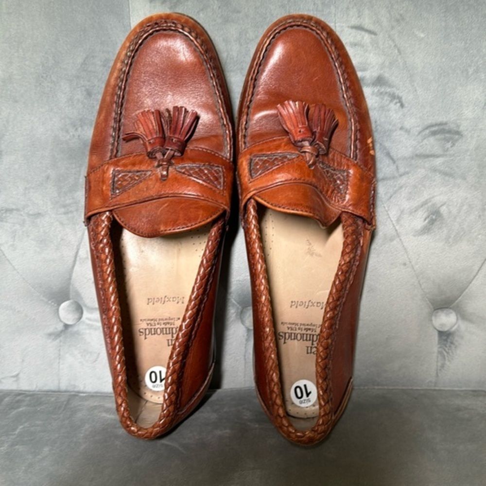 Allen Edmonds Men's Brown Suede Leather Maxfield Tassel Loafers Size 10